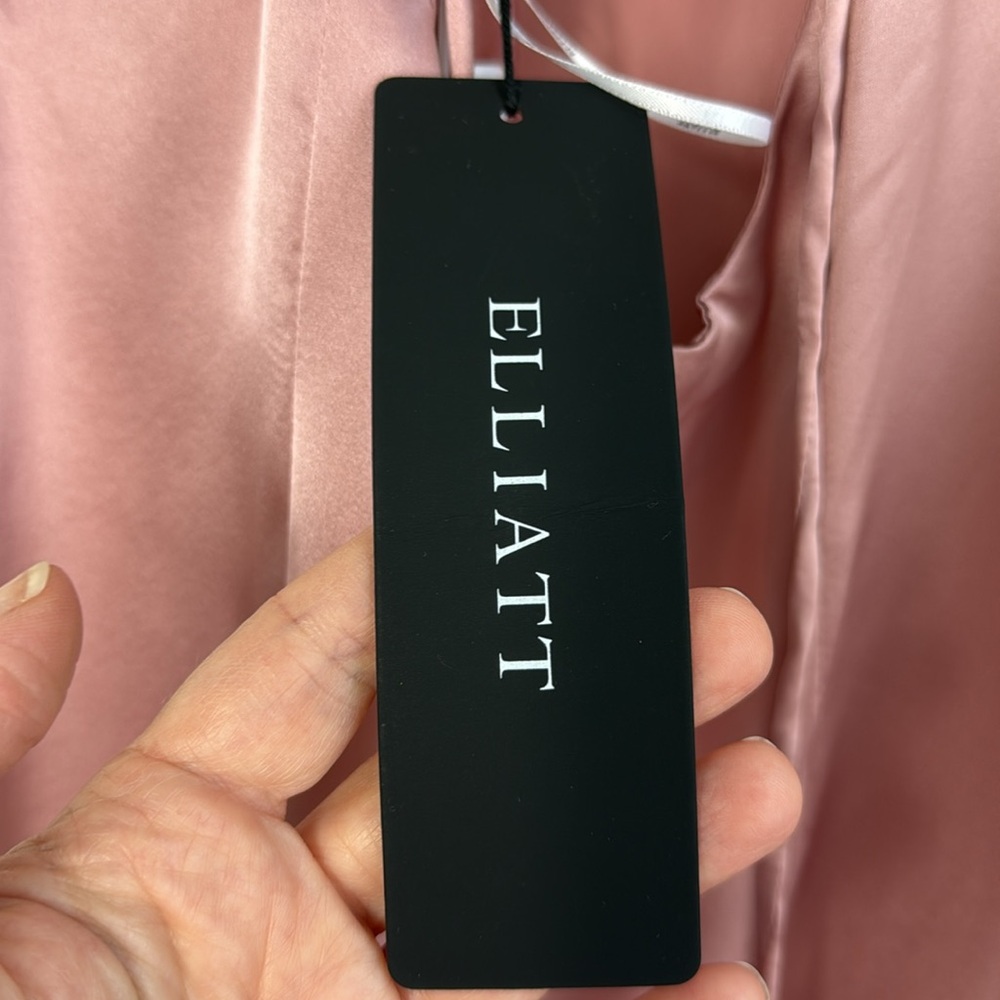 Elliatt Blush Long Satin Opulence Gown - Size Medium NWT - Picture 6 of 11